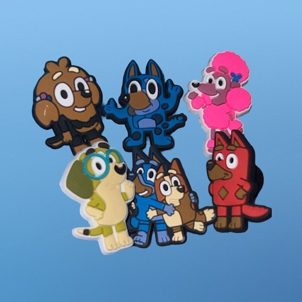 NEW 6 PC Bluey Shoe Charms #4 B15